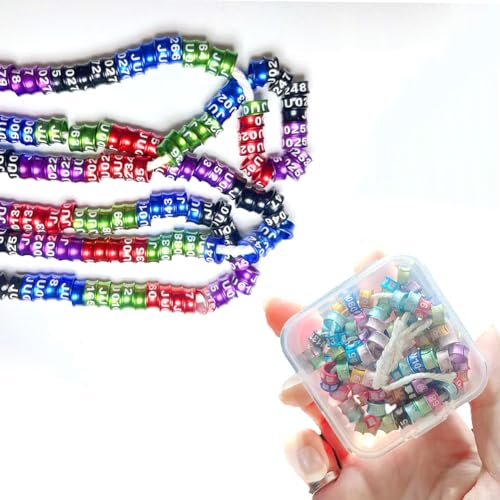 Open/Closed Multicolor Aluminum Rings Bird Legs with Pigeon Parrot Chicken Love Bird Small Poultry Opening Ring (50 Pieces) Mixed Color 7.0mm - color: Opening Ring (50 Pieces), size: Mixed color 7.0mm