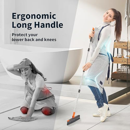 AIR U+ Floor Scrub Brush and Grout Brush with Long Handle
