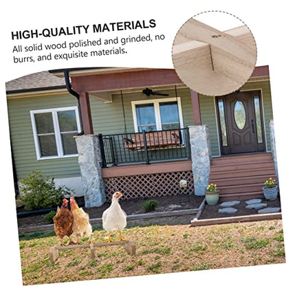 FRCOLOR 2pcs Wooden Chicken Perch Stand for Hens Natural Roosting Bar for Coop Use Promotes Foot Exercise and Beak Trimming Safe Chewing Toy for Chickens and Pet Birds