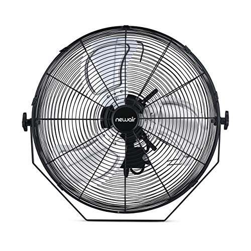 NewAir 20" High Velocity Wall Mount Fan, Heavy Duty Waterproof Outdoor Fan, Adjustable Tilt and 3 Speeds up to 4650 CFM, Pull Chain Switch | Wall Fan or Garage Fan for Indoor, Patio, Gym or Porch