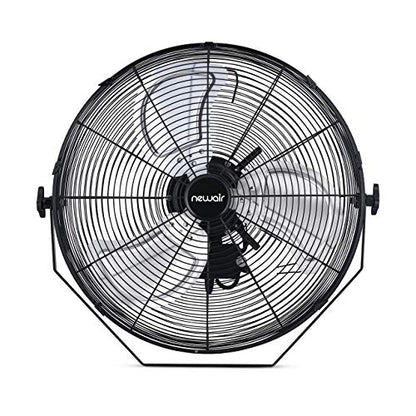 NewAir 20" High Velocity Wall Mount Fan, Heavy Duty Waterproof Outdoor Fan, Adjustable Tilt and 3 Speeds up to 4650 CFM, Pull Chain Switch | Wall Fan or Garage Fan for Indoor, Patio, Gym or Porch