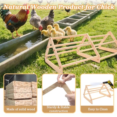 Chicken Perch, Natural Wood Chicken Roosting Perch, Hand-Polished Chick Roosting Bar, Sturdy Solid Wood Stand Fits Birds' Gripping Instinct, Durable Poultry Accessories (Large, Extra-Long Triangle) - size: Extra-long Triangle