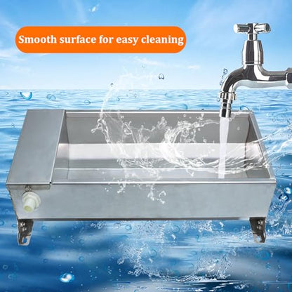Stainless Steel Large Capacity Self Filling Animal Drinking Bowl,Self Filling Stainless Steel Livestock Water Trough,7.5L Large Capacity,for Cattle,Horses,Goats,Pigs,Dogs and Other Livestock