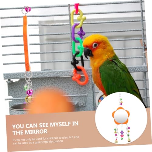 Acrylic Chicken Mirror with Hanging Ring for Pet Birds and Hens Sturdy Chew-Resistant Bird Accessory for Coop Entertainment and Stress Relief