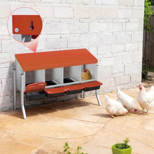 Chicken Nesting - color: Orange, size: 4 holes with legs