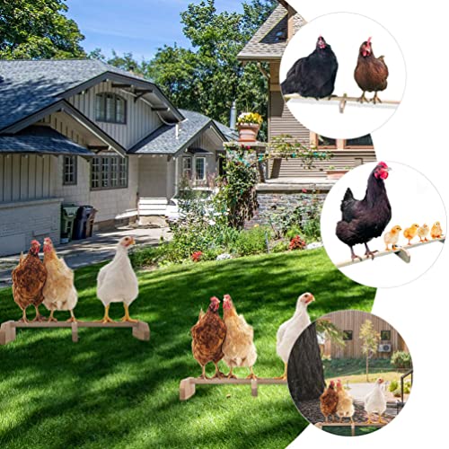 Yardwe Natural Chicken Roosting Perch Wooden Bird Stand Roosting Bars for Chickens Parrot Accessory