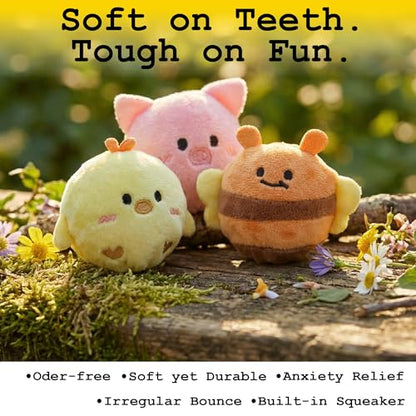 Mini Fluffy Squeaky Pet Ball for Small Dogs and Cats, 2-Inch Soft Plush Indoor Toy Ball, Gentle Interactive Play, 1 Pack Chick - color: Chick