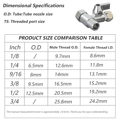 Brass 3/8" Comp x 1/4" Tee Angle Ball Valve | Water supply adapter for water purifiers, reverse osmosis filters, coffee makers & ice makers. - style: M3/8 * F3/8 to 1/4 Tube