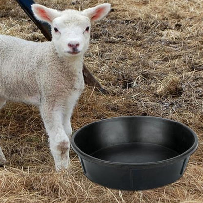 Horse Feed Bucket Rubber Feeder Pan Multipurpose Sturdy Stackable Chicken Dust Bath Tub Feeding Container for Zoo Outdoor