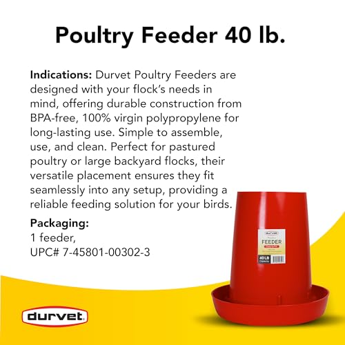 Durvet Pre-Starter Chick Feeder – 12 lb Capacity BPA-Free Polypropylene Poultry Feeder for Baby Chicks 0-10 Days, Low-Waste Flange Design, Heavy-Duty Broiler & Backyard Flock Feeding Tray