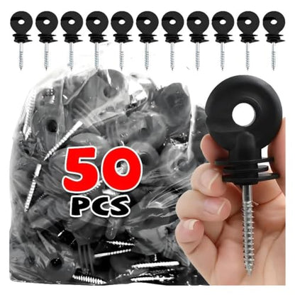 Electric Fencing Ring Insulators Farm Electric Fence Insulators Self Tapping Insulation Nail Wire Connections Livestock Insulator(30PCS) - color: 30PCS