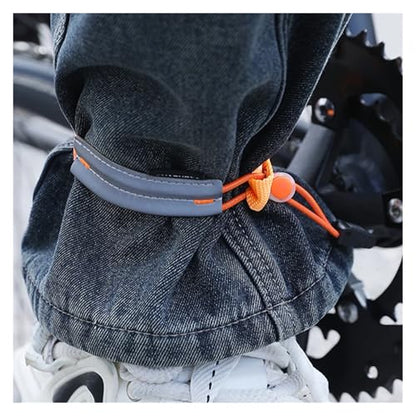 6 Pcs Reflective Cycling Pants Cuff Band High Visibility Bicycle Trouser Bands Adjustable for Night Walking Running - color: Blue