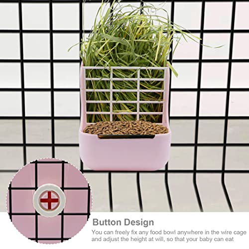 Litewoo Rabbit Hay Feeder Food Bowl Feeding Rack for Small Animal Guinea Pig Chinchilla Bunny Cage Accessories - color: Pink