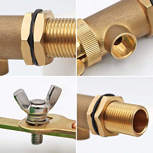 1/2 Inch Brass Valve with Plastic Float Water Float Valve with Adjustable Arm Automatic Fill Float Ball Valve for Water Tank Fountains Livestock Waterer