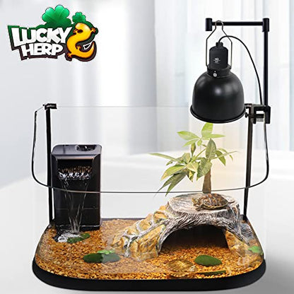 LUCKY HERP Aluminum 5.5inch Shallow Dome Reptile Light Fixture, Reptile Heat Lamp Fixture for UVB Bulb Basking Heat Bulb - color: Shallow Reptile Light Fixture, size: 5.5 inch Non-Adjustable
