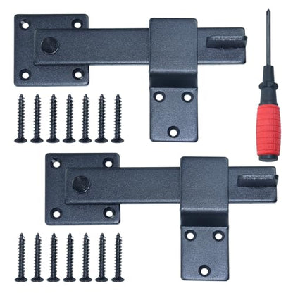 2 Pack Heavy Duty Barn Door Latch, Gate Latch for Wooden Fence | Gate Flip Latch for Outdoor Fence Gate, Cattle Gate, Barn Door, Sliding Door, Cabinet, Shed