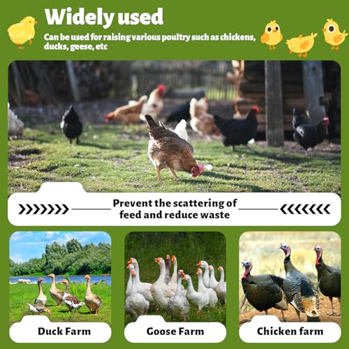 25LB Large Automatic Chicken Feeder Galvanized Metal Chicken Feeders with 4 Feeding Ports No Waste Outdoor Poultry Feeder with Handle and Locking Lid for Chickens and Ducks - size: 25LB-4 Ports