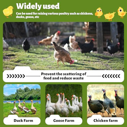 25LB Large Automatic Chicken Feeder Galvanized Metal Chicken Feeders with 4 Feeding Ports No Waste Outdoor Poultry Feeder with Handle and Locking Lid for Chickens and Ducks - size: 25LB-4 Ports