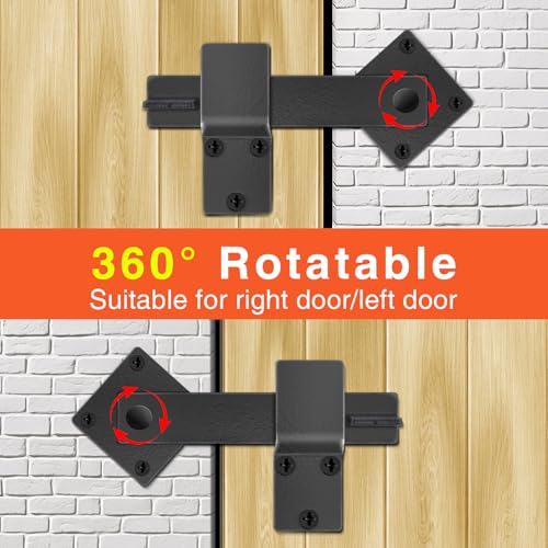 6" Barn Door Flip Latch, Sturdy Farm Flip Fence Gate Latch Iron Hardware, Gate Latch for Shed Door, Sliding Doors, Double Doors, Matte Black