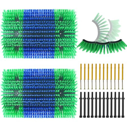 Livestock Scratching Brush Green Upgraded Large Goat Brush Cow Scratcher Brush Anti-Itch Tool Massage Grooming Cattle Brush With 12 Screws For Horses，Goat,Cattle,Cow,Sheep, Pigs（2pack） - size: 2 pack