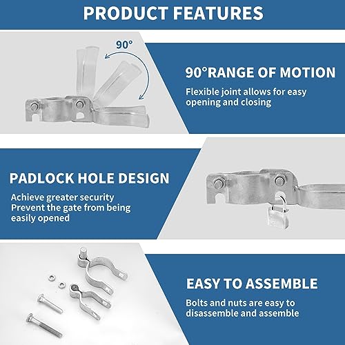 1-3/8" x 2-3/8" Chain Link Gate Hinge Kit,Galvanized Steel Fence Gate Hinge, 2-3/8 "Male Gate Post Hinges(2 Pcs), 1-3/8" Female Gate Frame Hinges(2 Pcs)