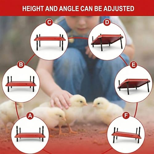 12"x12" Chick Brooder Heater Plate with 4 Cuttable Divider Panels - Adjustable Poultry Heater for 20 Chicks, Draft-Free Pen to Prevent Wandering, Safe Heat Lamp Alternative - color: 12"*12"