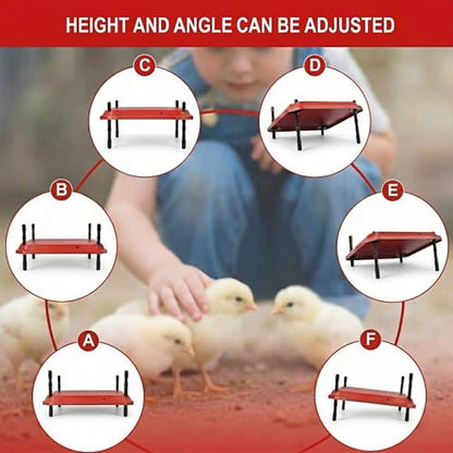 12"x12" Chick Brooder Heater Plate with 4 Cuttable Divider Panels - Adjustable Poultry Heater for 20 Chicks, Draft-Free Pen to Prevent Wandering, Safe Heat Lamp Alternative - color: 12"*12"