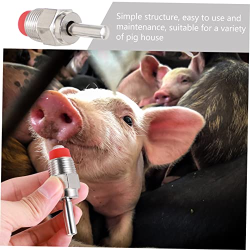 Toddmomy 5Pcs Stainless Steel Automatic Pig Waterer Nipples Efficient Animal Water Supply for Sows Pigs and Livestock Leak Design Reduces Install for Clean Drinking