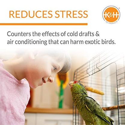 K&H Pet Products Snuggle-Up Bird Cage Heater, Bird Cage Accessory, Exotic Avian Warming Panel for Medium/Large Exotics Like Parrot, Cockatoo, Macaw, African Gray - Large 7 X 4in Gray 12V - size: Large 4 X 7 in