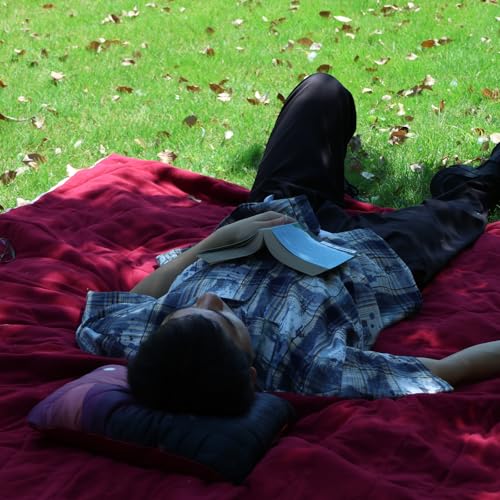 Waterproof Stadium Blanket, Fleece Camping Blanket Soft Warm Wearable Camp Blanket for Outdoor Camping, Picnic, Stadium, Sports, Beach, Car - color: Black