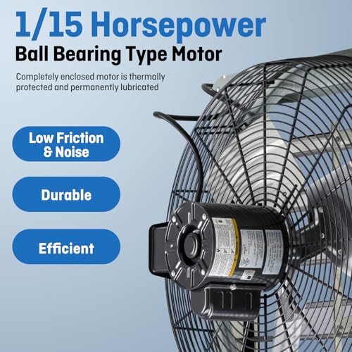 iLIVING 18" Wall Mounted Shutter Exhaust Fan, Automatic Shutter, with Thermostat and Variable Speed controller, 0.85A, 1736 CFM, 2600 SQF Coverage Area Silver (ILG8SF18V-ST) - style: 18" Fan w/ Thermospeed Controller