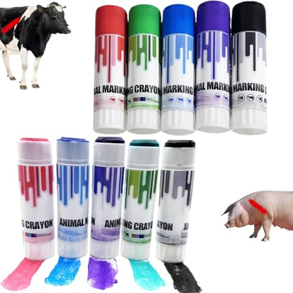 8PCS Markers, Livestock Crayon Markers 4 Colors High Visibility Marker Animal Identification Livestock Prod for Pig, Cow, Goat, Garden Statues