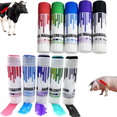 8PCS Markers, Livestock Crayon Markers 4 Colors High Visibility Marker Animal Identification Livestock Prod for Pig, Cow, Goat, Garden Statues