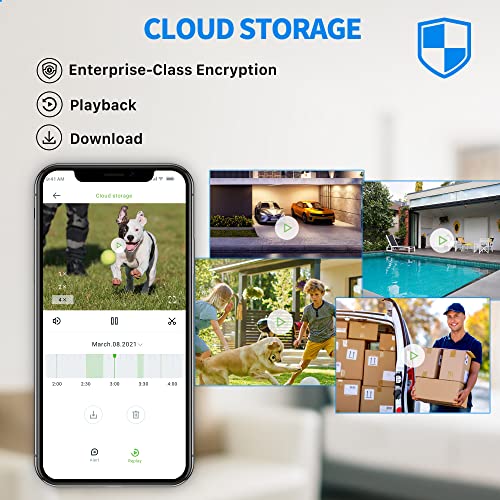 Septekon 2K Security Camera Outdoor 2 Pack, 2.4G WiFi Home Security Cameras with Smart Siren, Night Vision, Motion Detection, 2-Way Talk, Compatible with Alexa - P30 - size: 2 Pack