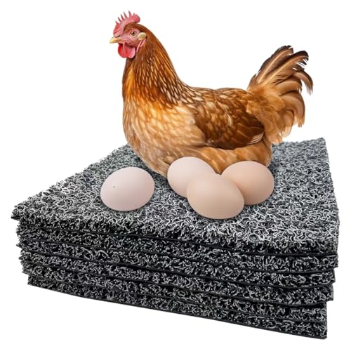 6 Pcs Chicken Nesting Pads, Washable Nesting Box Liners for Chicken Coop, Reusable Plastic Nest Box Pads, Chicken Laying Mats, Chicken Coop Accessories 12×12 inch