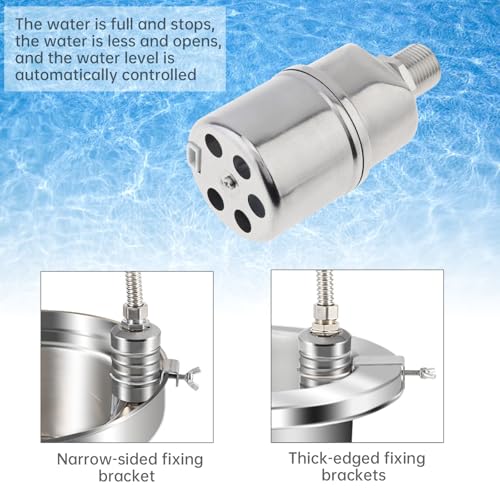 1/2 inch Float Valve, PNXKTXO Water Level Control Float Valve 1/2" to 3/4'' and 1/2'' to 1'' 304 Stainless Steel Fully Automatic Water Level Control Shut Off Valves Hose Connector - style: Style 3