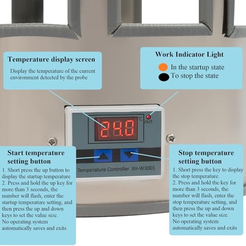 Chicken Water Heater,110V 80W Heated Chicken Waterer 5 Gallon Chicken Coop Accessories in Winter,32-122℉ Adjustable Temperature Heated Water Bowl for Chickens Ducks Pigeons