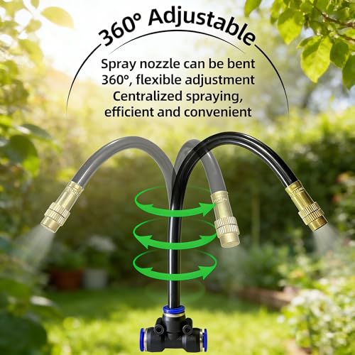100FT Drip Irrigation Kit, Automatic Garden Watering System with Quick Connect PE Tubing, 2026 New Upgraded Water-Saving Design, 3 Adjustable Nozzles for Yard, Greenhouse, Lawn & Raised Bed - size: 100FT