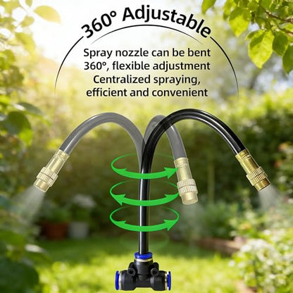 100FT Drip Irrigation Kit, Automatic Garden Watering System with Quick Connect PE Tubing, 2026 New Upgraded Water-Saving Design, 3 Adjustable Nozzles for Yard, Greenhouse, Lawn & Raised Bed - size: 100FT