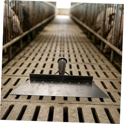 Heavy Duty Manganese Steel Livestock Manure Scraper Shovel for Barn Cleaning 38cm Metal Feces Scraper Tool for Farm and Poultry Waste Removal