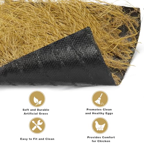 36 Pack Nesting Pads 12" × 12", Chicken Nesting Pads for Coop, Washable Artificial Straw Nesting Box for Laying Eggs for Hen Small Pets(Yellow)