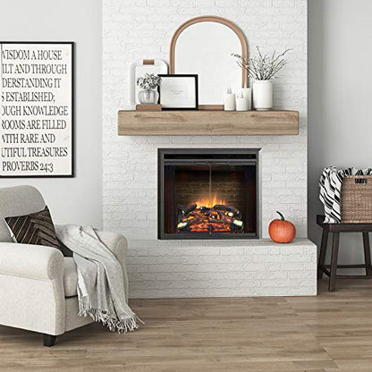 PuraFlame Klaus Electric Fireplace Insert with Fire Crackling Sound Glass Door and Mesh Screen, 750/1500W, Black, 26 Inches Wide, 23 3/16 Inches High, 26 W X 23 3/16 H X 7 51/64 D - size: 26" without Trim