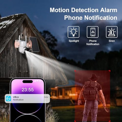 HOSAFE.COM 4G LTE Cellular Security Camera No Internet Needed,2K Solar No WiFi Security Camera Outdoor Wireless with SIM Card Jobsite, 360 Live View, Motion Detection, Free Cloud Storage(Need Apply)