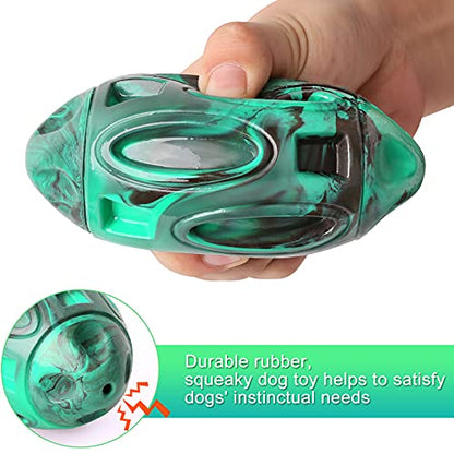 Pawzone 2 Pack Squeaky Dog Toys for Aggressive Chewers Large Medium Small Puppy Interactive Dog Chew Toy Durable Rubber Indestructible Tough Ball (Blue Green) - color: 2 pack blue green