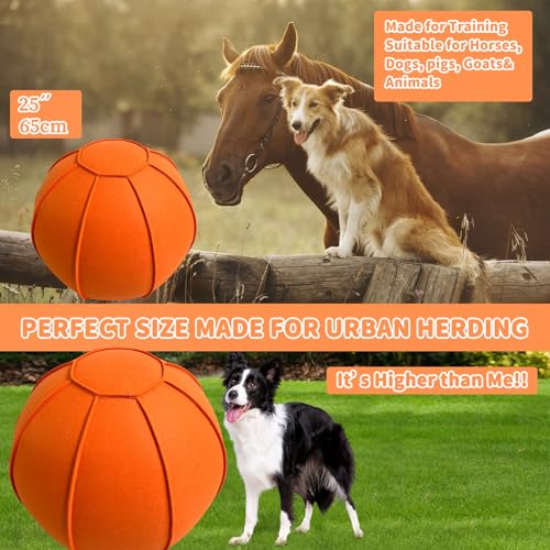 Herding Ball for Dogs, Large Dog Training, Jolly Ball for Australian Shepherd and Collie 25 inch (Orange)
