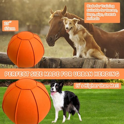 Herding Ball for Dogs, Large Dog Training, Jolly Ball for Australian Shepherd and Collie 25 inch (Orange)
