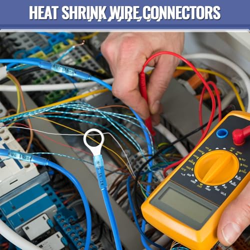 1080PCS Heat Shrink Wire Connectors, Sopoby Marine Grade Electrical Connectors Kit of Tinned Red Copper, Waterproof Crimp Insulated Ring Fork Spade Butt Splice AWG 22-10 - size: 1080 PCS Kit