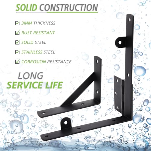 Fence Gate Kit, Anti Sag Gate Kit for Wooden Fence; Heavy Duty Gate Kit with Gate Latch; Gate Hardware for Wooden Gate Fence, Driveway Gates, Shed Doors, Corral Gates, Wood Windows Set of 2