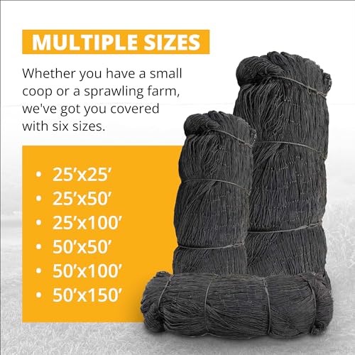 Stromberg's 1" Knotted Netting, Game Bird Netting, Heavy Duty, Chicken Coops, Gardening, UV-Resistant, 85 lb. Break Strength, 50'x100' - style: 1" Netting - 50' x 100'