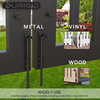 12 Inch Gate Cane Bolt Gate Ground Drop Rod, Heavy Duty Drop Rod Gate Latch for Wooden Vinyl Fence, Black Finished Cane Bolts for Gates, 1 Pack - size: 12 Inch